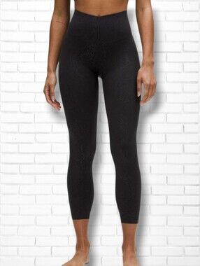 NEW Lululemon Glow Up Black Snake Structure Super-High-Rise Tight 25" Size 6